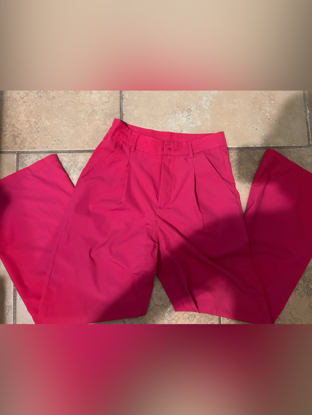 SHEIN Hot Pink High-Waist Trousers